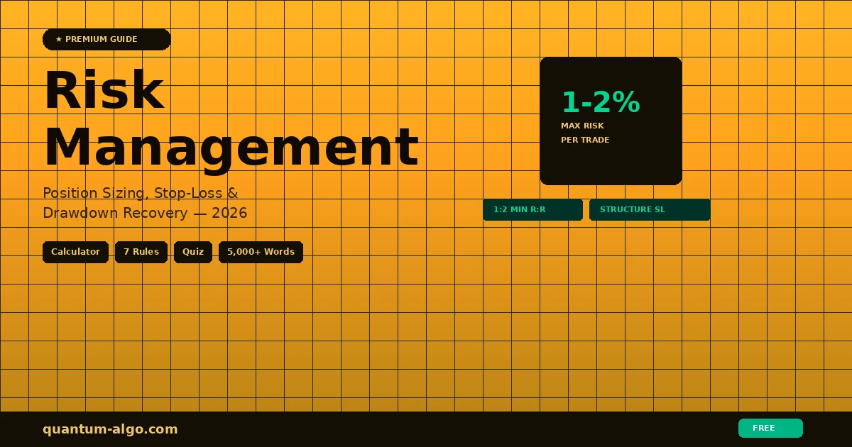 Risk Management in Trading 2026 — Position Sizing Stop Loss R:R Drawdown Recovery